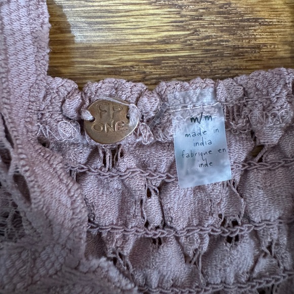 Free people adella mauve lace ruffle boho summer cami crop top - Picture 4 of 6